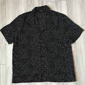Lulu's Black and White Dotted Casual Shirt
